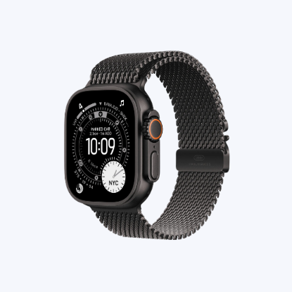 Picture of Apple Watch Ultra 3 GPS+Cellular with Black Titanium Milanese Loop - M (49mm Retina LTPO3 OLED Display, Black Titanium Case)