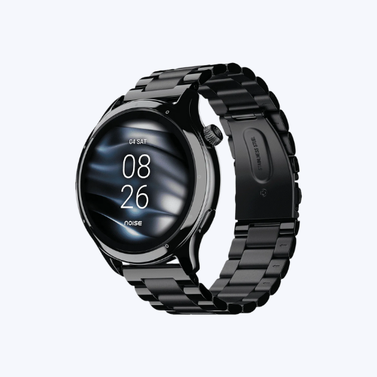 Picture of oppo Mettle Smartwatch with Bluetooth Calling (35.56mm HD Display, IP68 Water Resistant, Elite Black Strap)