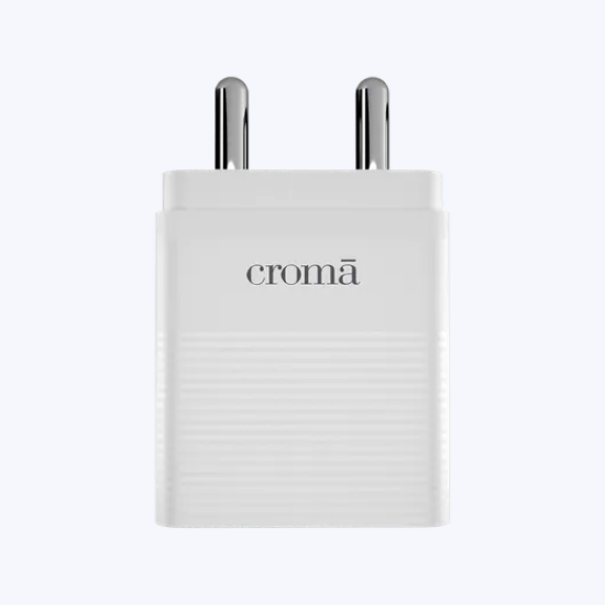 Picture of Croma 20W Type C Port Fast Charger (Type C to Type C Cable, GaN Technology, White)